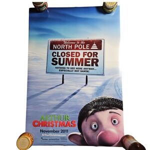 Arthur Christmas 2011 Original Advance Movie Poster 27x40 Teaser North Pole D/S